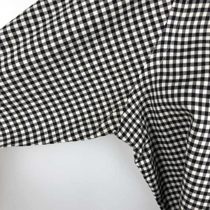 Ralph Lauren Classic Fit Gingham Check Long Sleeve Button Down Check Shirt Men's M unclear white type Vintage Second Hand