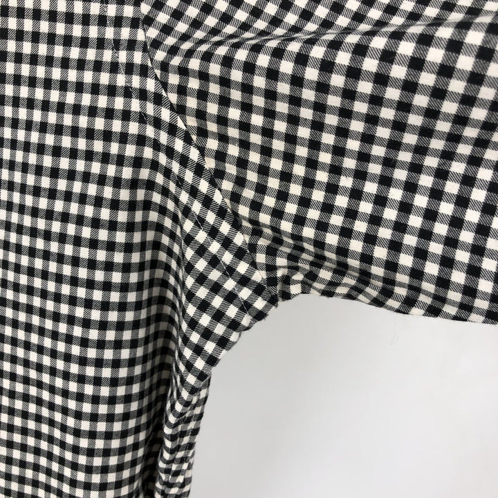 Ralph Lauren Classic Fit Gingham Check Long Sleeve Button Down Check Shirt Men's M unclear white type Vintage Second Hand