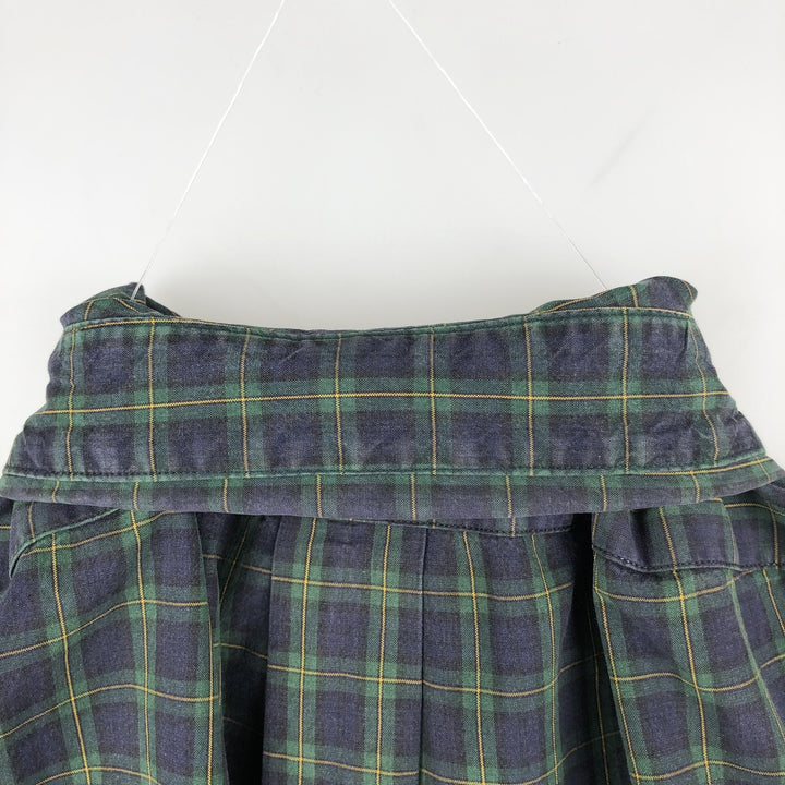 Ralph Lauren POLO by Ralph Lauren long-sleeved button-down check shirt, men's size M cotton navy blue type Vintage Second Hand