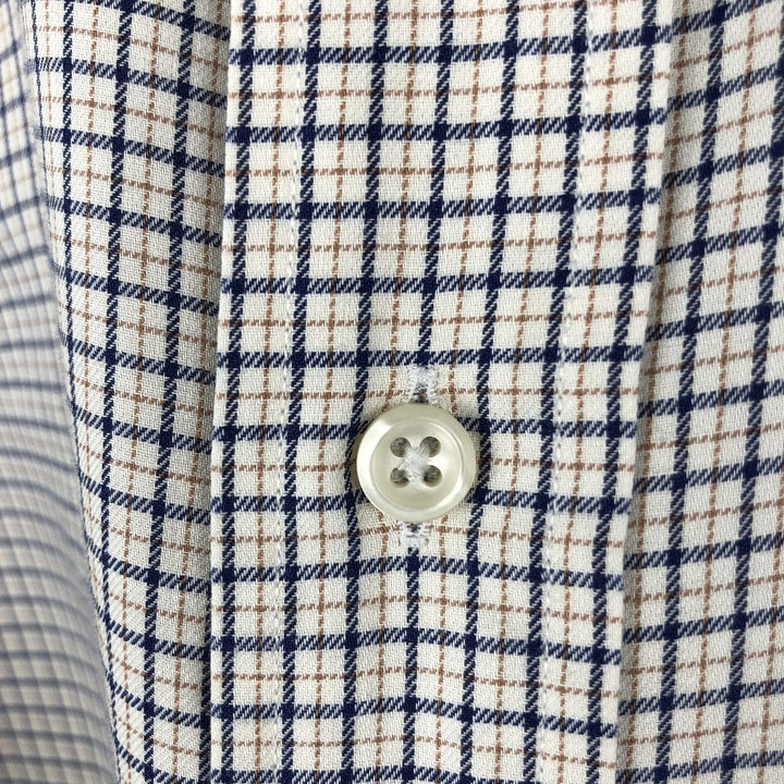 Ralph Lauren YARMOUTH Long Sleeve Button-Down Check Shirt, Men's Size L cotton white type Vintage Second Hand
