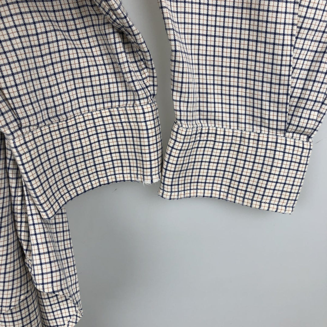 Ralph Lauren YARMOUTH Long Sleeve Button-Down Check Shirt, Men's Size L cotton white type Vintage Second Hand