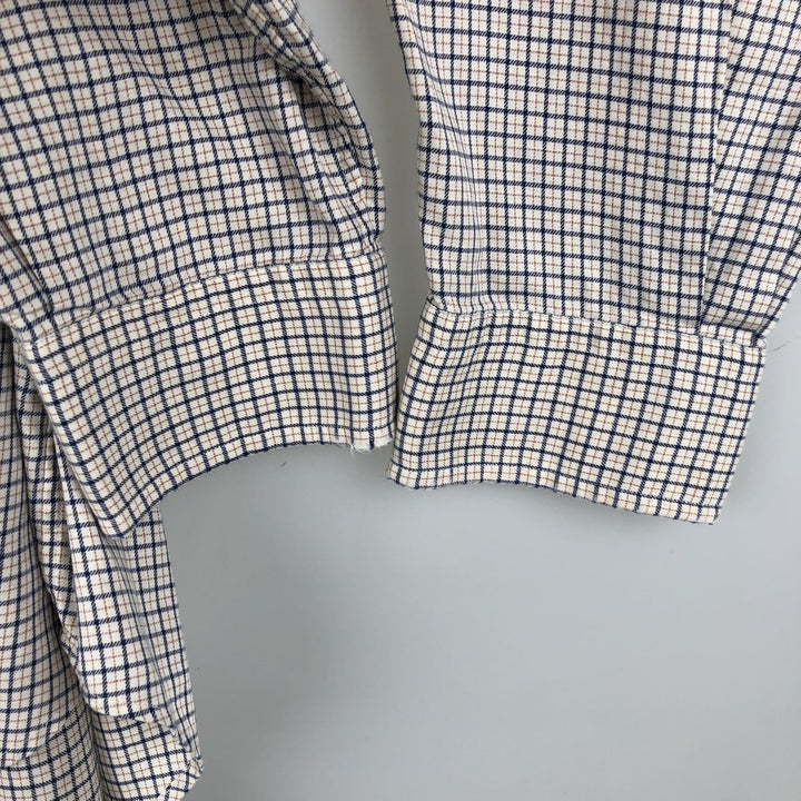 Ralph Lauren YARMOUTH Long Sleeve Button-Down Check Shirt, Men's Size L cotton white type Vintage Second Hand