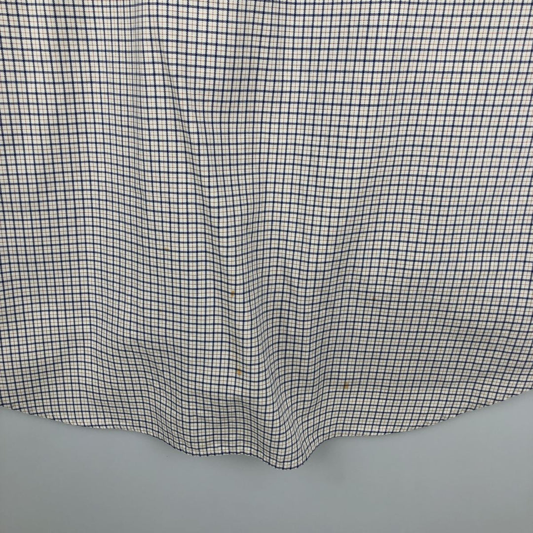 Ralph Lauren YARMOUTH Long Sleeve Button-Down Check Shirt, Men's Size L cotton white type Vintage Second Hand