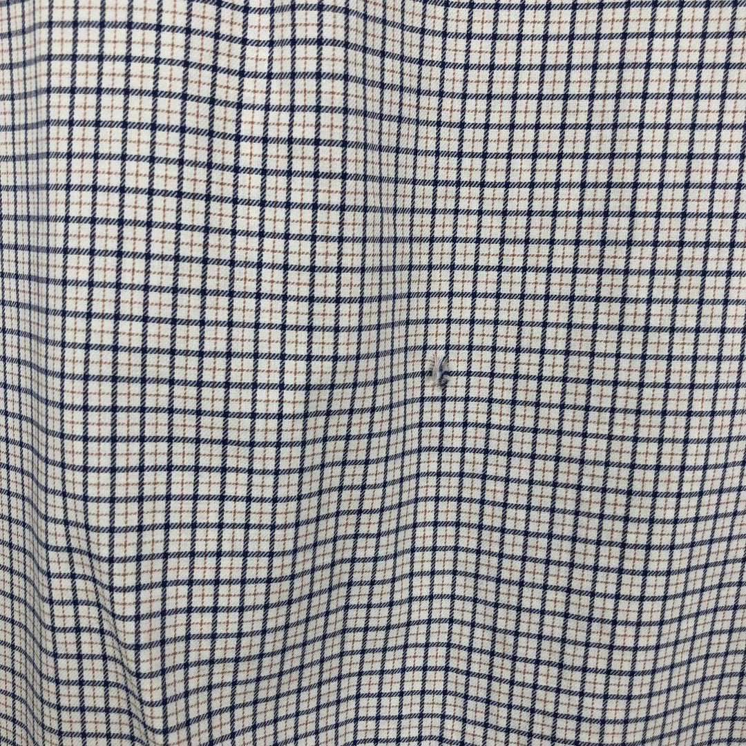 Ralph Lauren YARMOUTH Long Sleeve Button-Down Check Shirt, Men's Size L cotton white type Vintage Second Hand