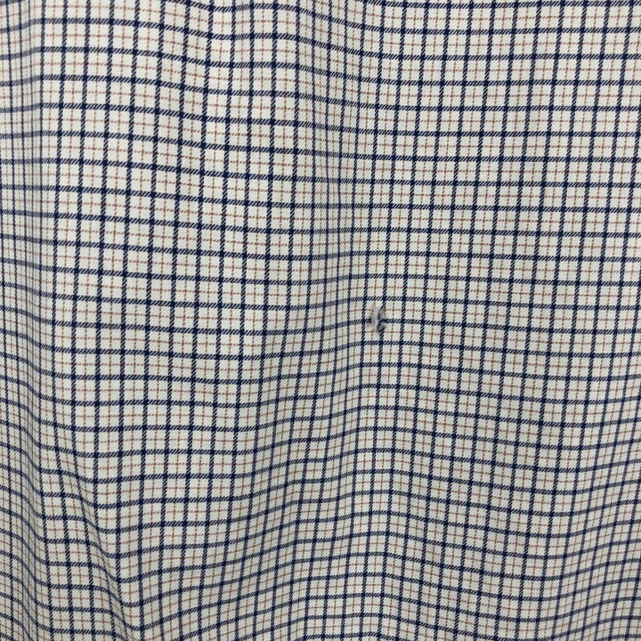 Ralph Lauren YARMOUTH Long Sleeve Button-Down Check Shirt, Men's Size L cotton white type Vintage Second Hand