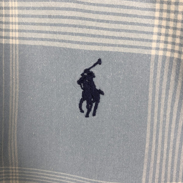 Ralph Lauren BLAKE long sleeve button down check shirt, men's XL size cotton Blue type light blue Vintage Second Hand