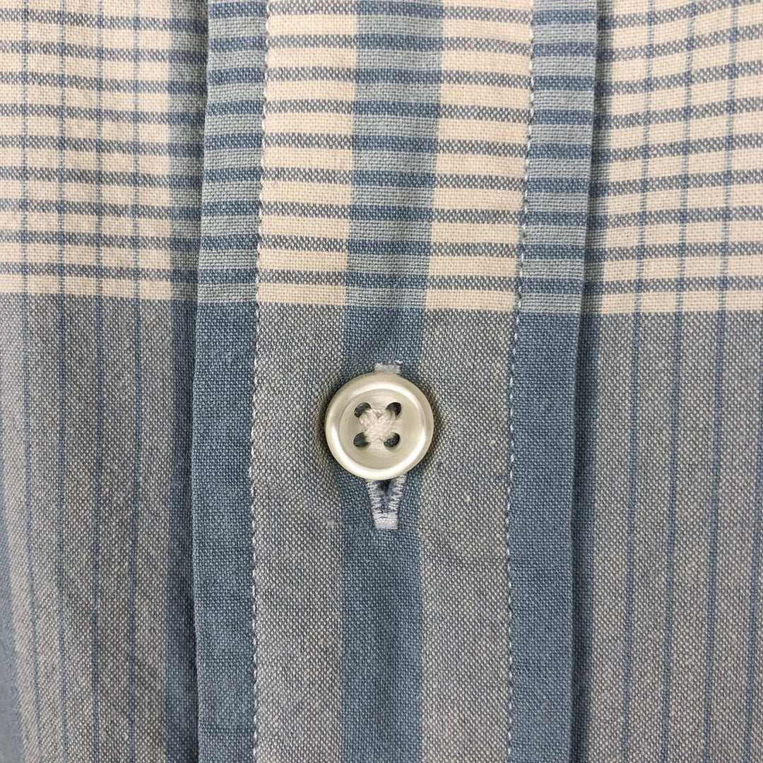 Ralph Lauren BLAKE long sleeve button down check shirt, men's XL size cotton Blue type light blue Vintage Second Hand