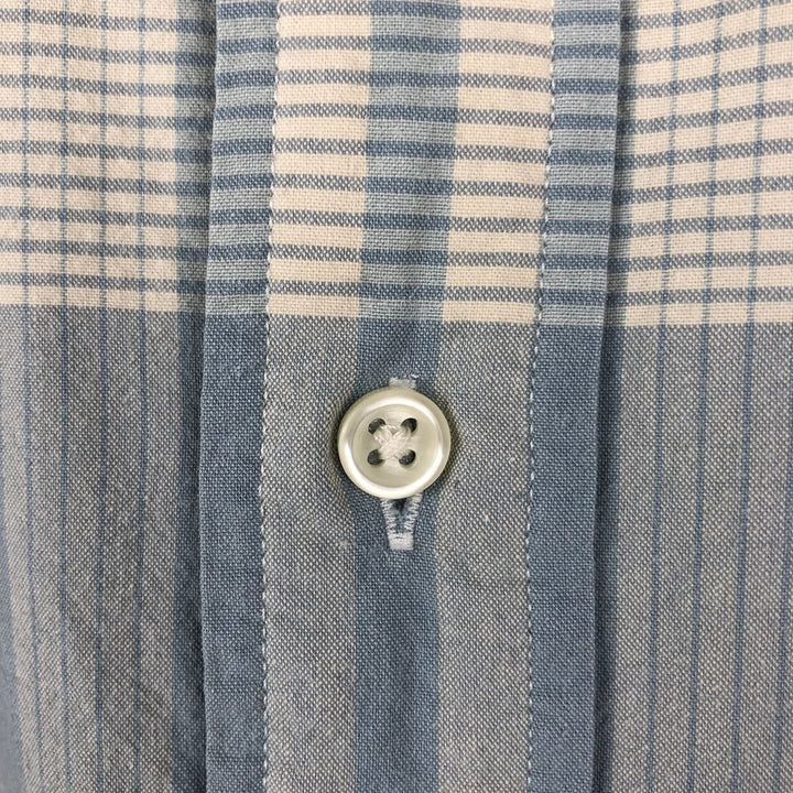 Ralph Lauren BLAKE long sleeve button down check shirt, men's XL size cotton Blue type light blue Vintage Second Hand