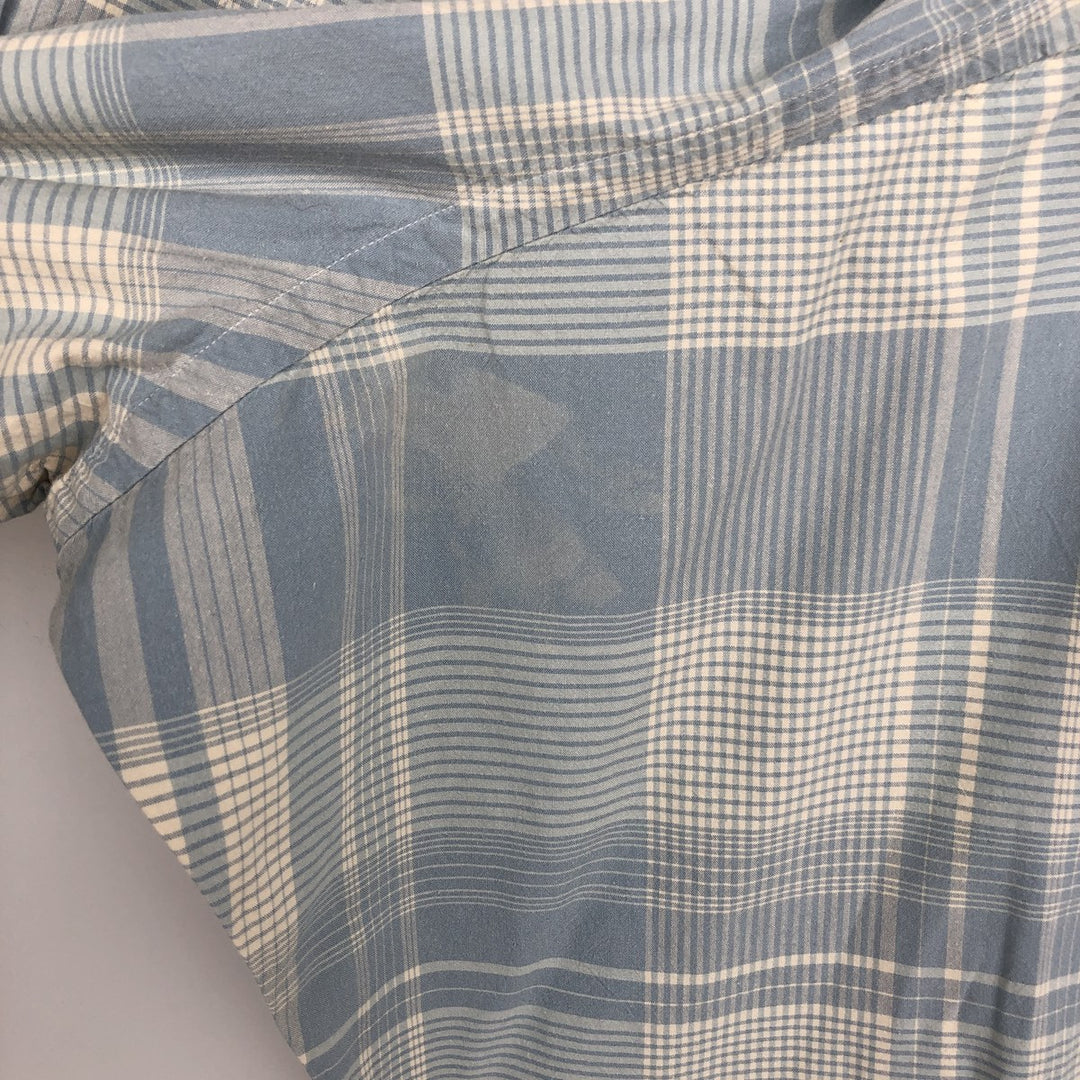 Ralph Lauren BLAKE long sleeve button down check shirt, men's XL size cotton Blue type light blue Vintage Second Hand