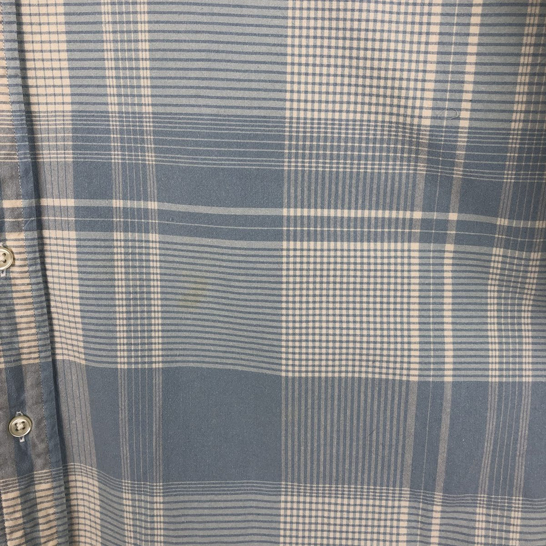 Ralph Lauren BLAKE long sleeve button down check shirt, men's XL size cotton Blue type light blue Vintage Second Hand