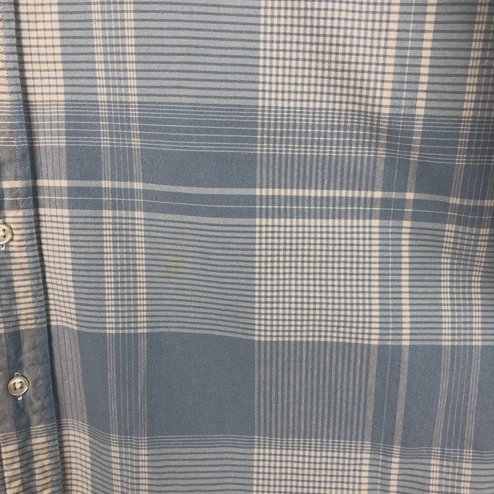 Ralph Lauren BLAKE long sleeve button down check shirt, men's XL size cotton Blue type light blue Vintage Second Hand