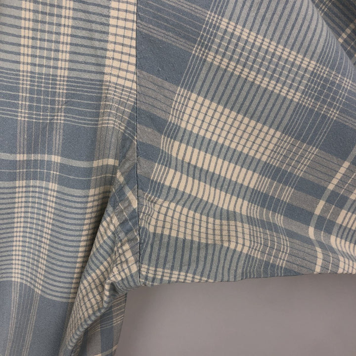 Ralph Lauren BLAKE long sleeve button down check shirt, men's XL size cotton Blue type light blue Vintage Second Hand