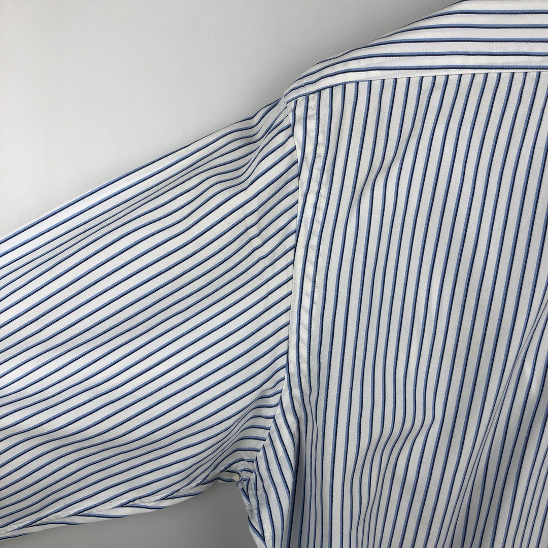 Ralph Lauren Custom Fit Multi-Stripe Long Sleeve Button-Down Striped Shirt, Men's M Size cotton white type Vintage Second Hand