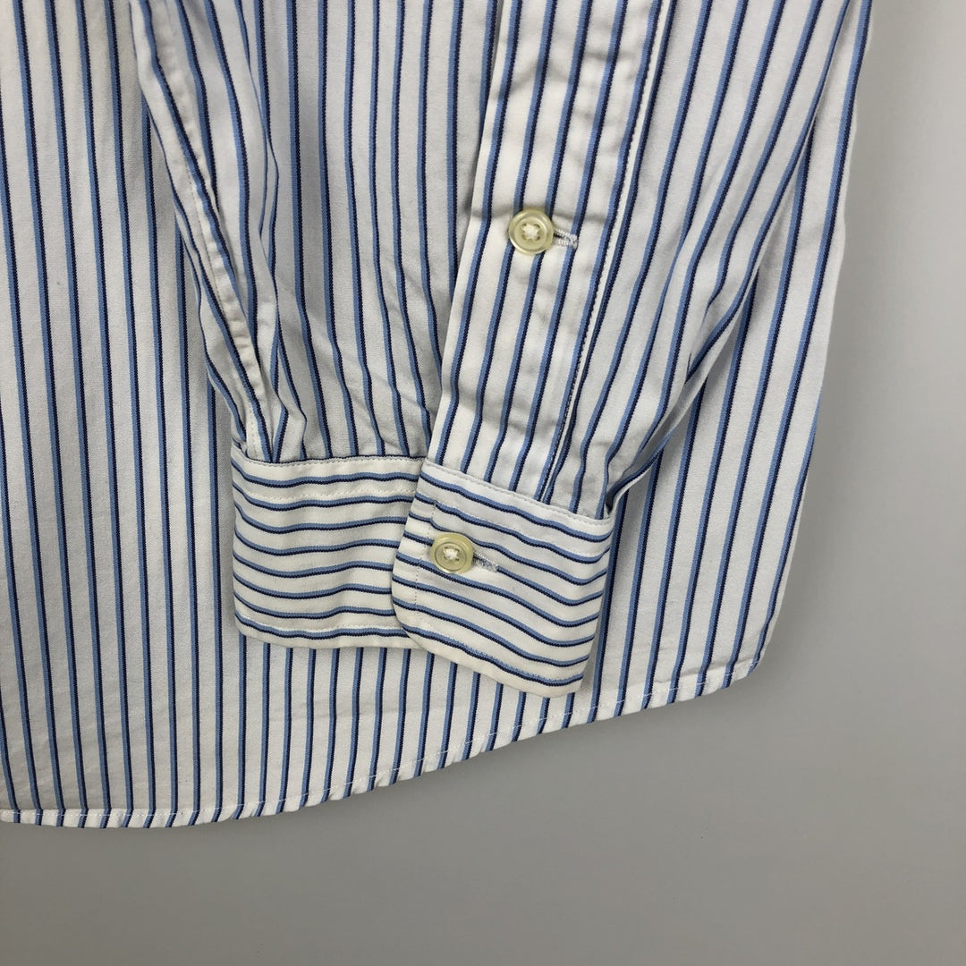 Ralph Lauren Custom Fit Multi-Stripe Long Sleeve Button-Down Striped Shirt, Men's M Size cotton white type Vintage Second Hand