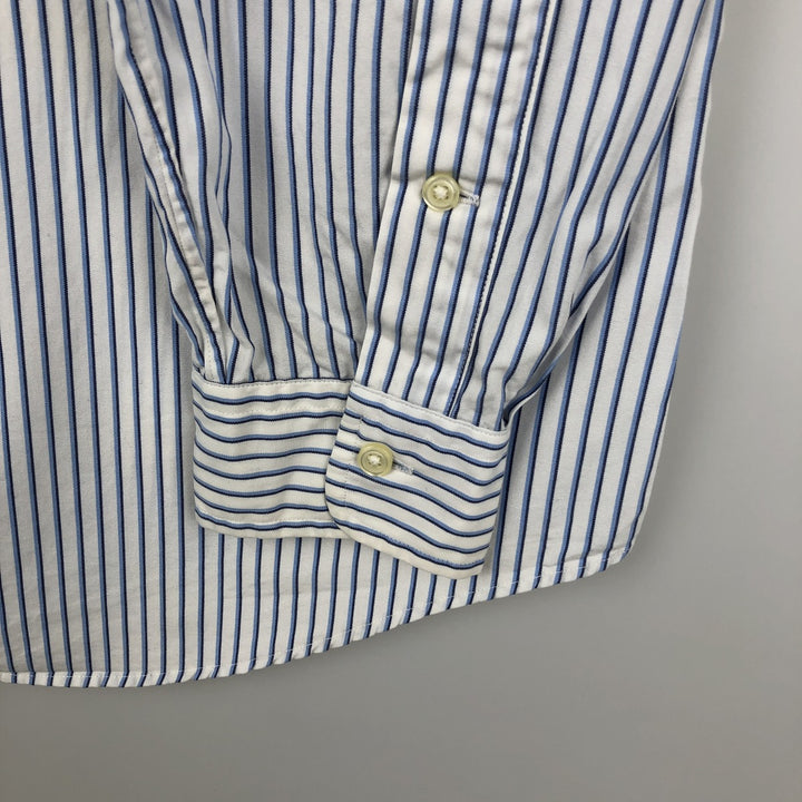 Ralph Lauren Custom Fit Multi-Stripe Long Sleeve Button-Down Striped Shirt, Men's M Size cotton white type Vintage Second Hand