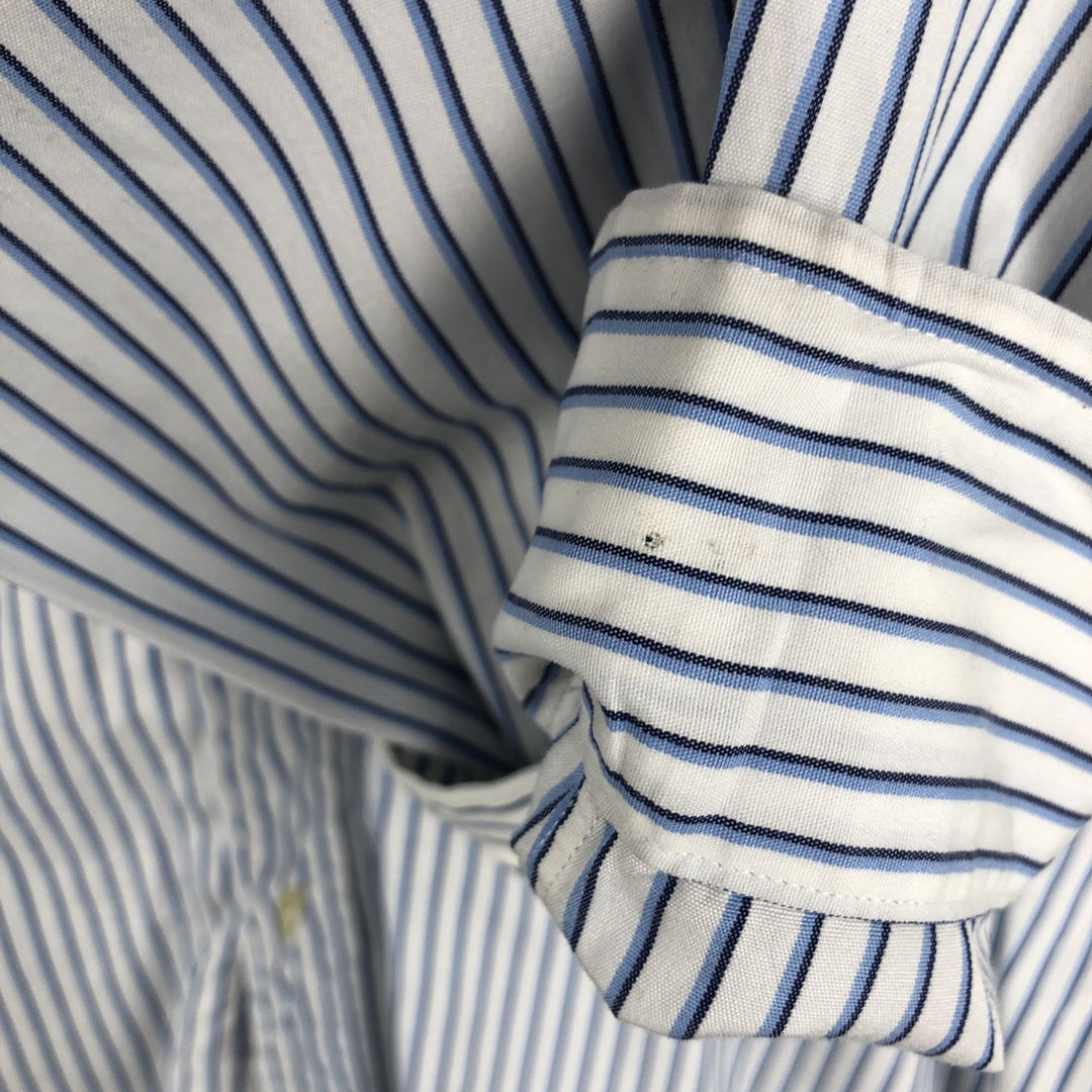 Ralph Lauren Custom Fit Multi-Stripe Long Sleeve Button-Down Striped Shirt, Men's M Size cotton white type Vintage Second Hand