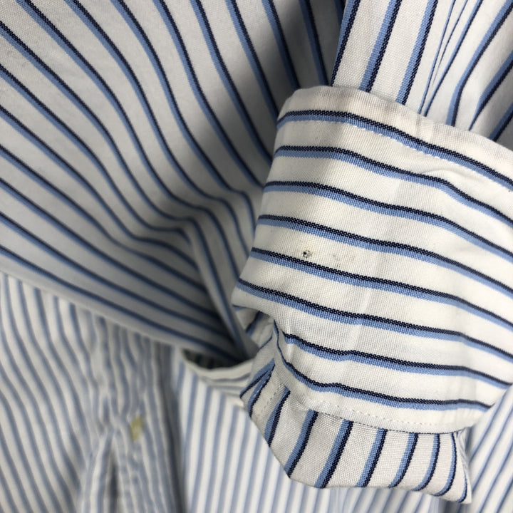 Ralph Lauren Custom Fit Multi-Stripe Long Sleeve Button-Down Striped Shirt, Men's M Size cotton white type Vintage Second Hand