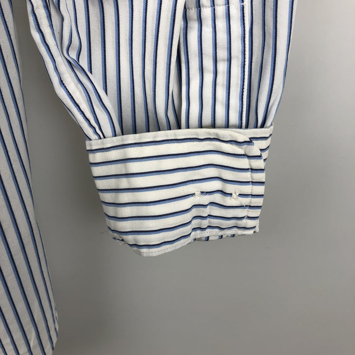 Ralph Lauren Custom Fit Multi-Stripe Long Sleeve Button-Down Striped Shirt, Men's M Size cotton white type Vintage Second Hand