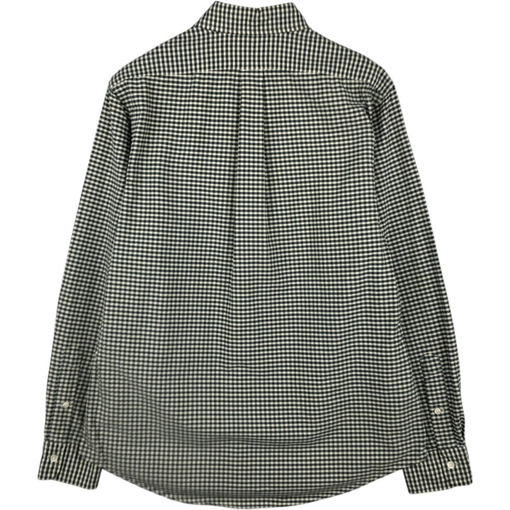 Ralph Lauren CUSTOM FIT Gingham Check Long Sleeve Button Down Check Shirt Men's M Size cotton Green type dark green Vintage Second Hand