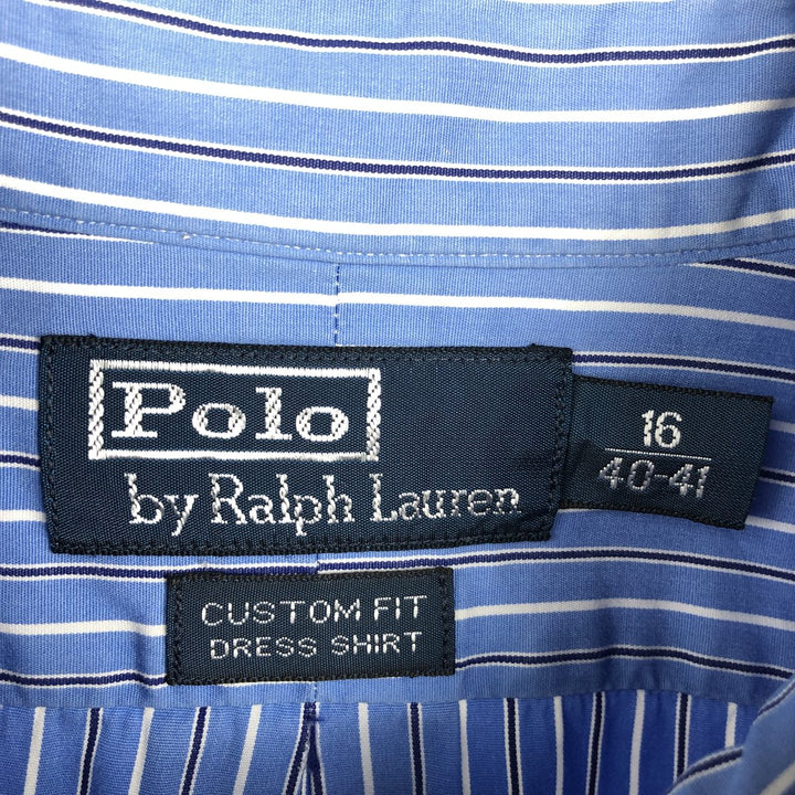 Ralph Lauren POLO by Ralph Lauren CUSTOM FIT DRESS SHIRTS Multi-stripe Long-sleeve Button-down Striped Shirt cotton blue type Vintage Second Hand
