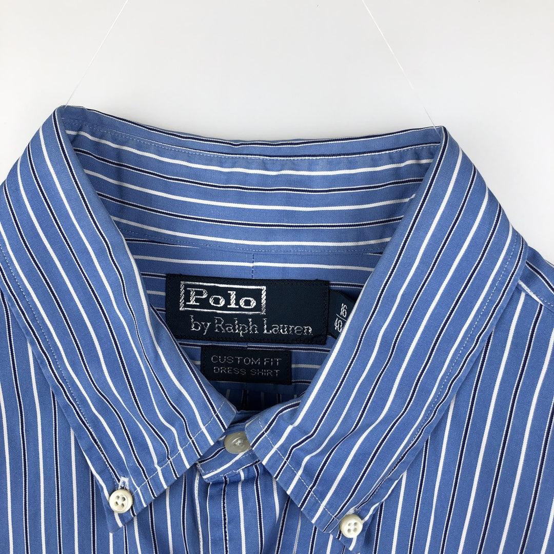 Ralph Lauren POLO by Ralph Lauren CUSTOM FIT DRESS SHIRTS Multi-stripe Long-sleeve Button-down Striped Shirt cotton blue type Vintage Second Hand
