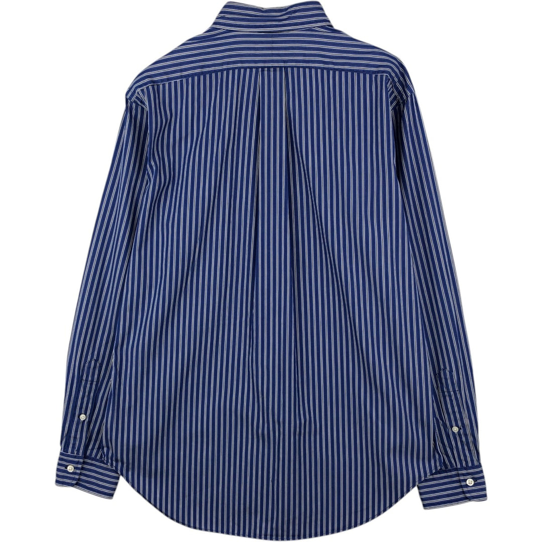 Ralph Lauren CLASSIC FIT Multi-Stripe Long-Sleeve Button-Down Striped Shirt, Men's Size M (approx.) cotton navy blue type Vintage Second Hand