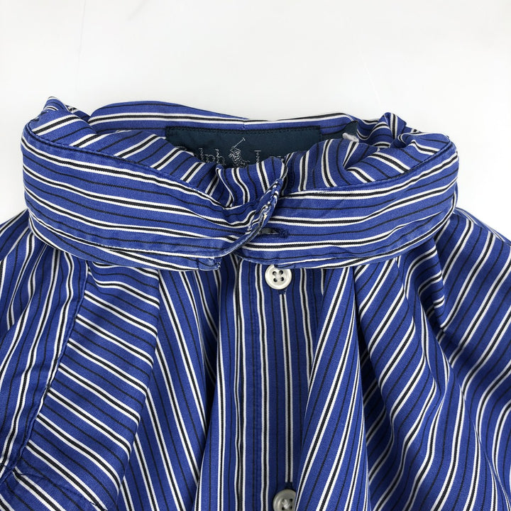 Ralph Lauren CLASSIC FIT Multi-Stripe Long-Sleeve Button-Down Striped Shirt, Men's Size M (approx.) cotton navy blue type Vintage Second Hand