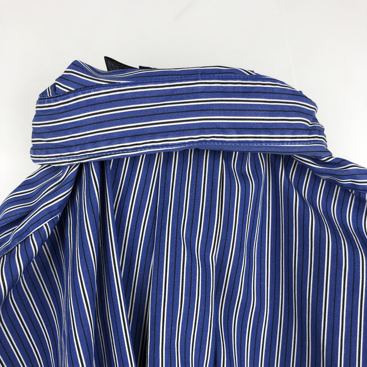 Ralph Lauren CLASSIC FIT Multi-Stripe Long-Sleeve Button-Down Striped Shirt, Men's Size M (approx.) cotton navy blue type Vintage Second Hand