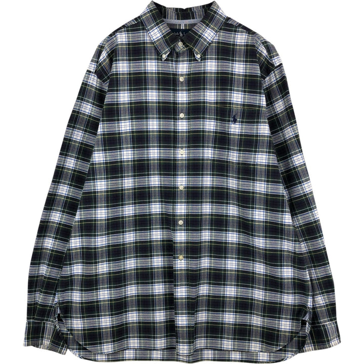 Ralph Lauren long sleeve button down check shirt, men's XL size cotton gray type Vintage Second Hand