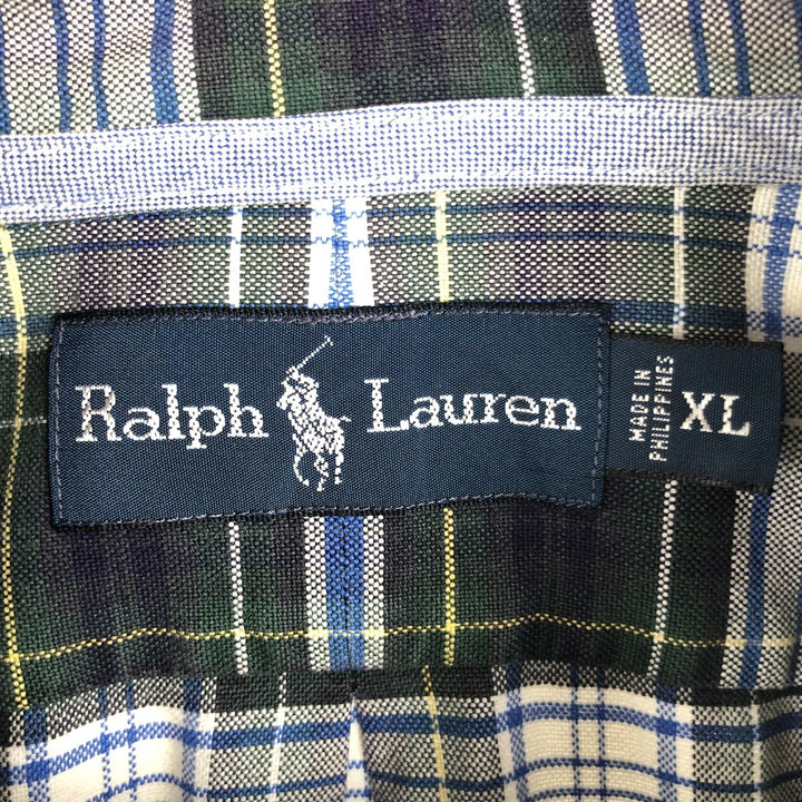Ralph Lauren long sleeve button down check shirt, men's XL size cotton gray type Vintage Second Hand