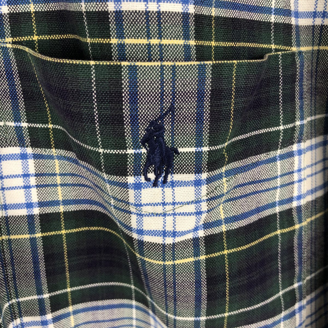 Ralph Lauren long sleeve button down check shirt, men's XL size cotton gray type Vintage Second Hand
