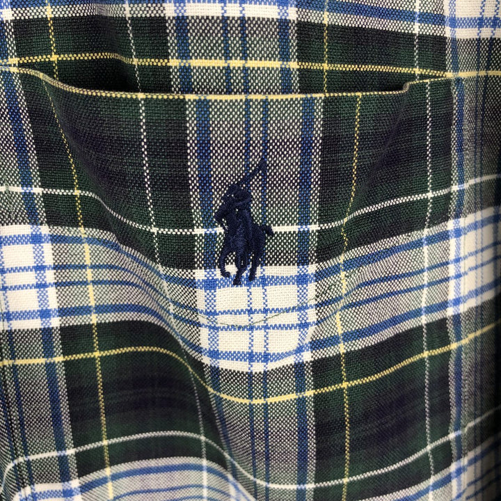 Ralph Lauren long sleeve button down check shirt, men's XL size cotton gray type Vintage Second Hand