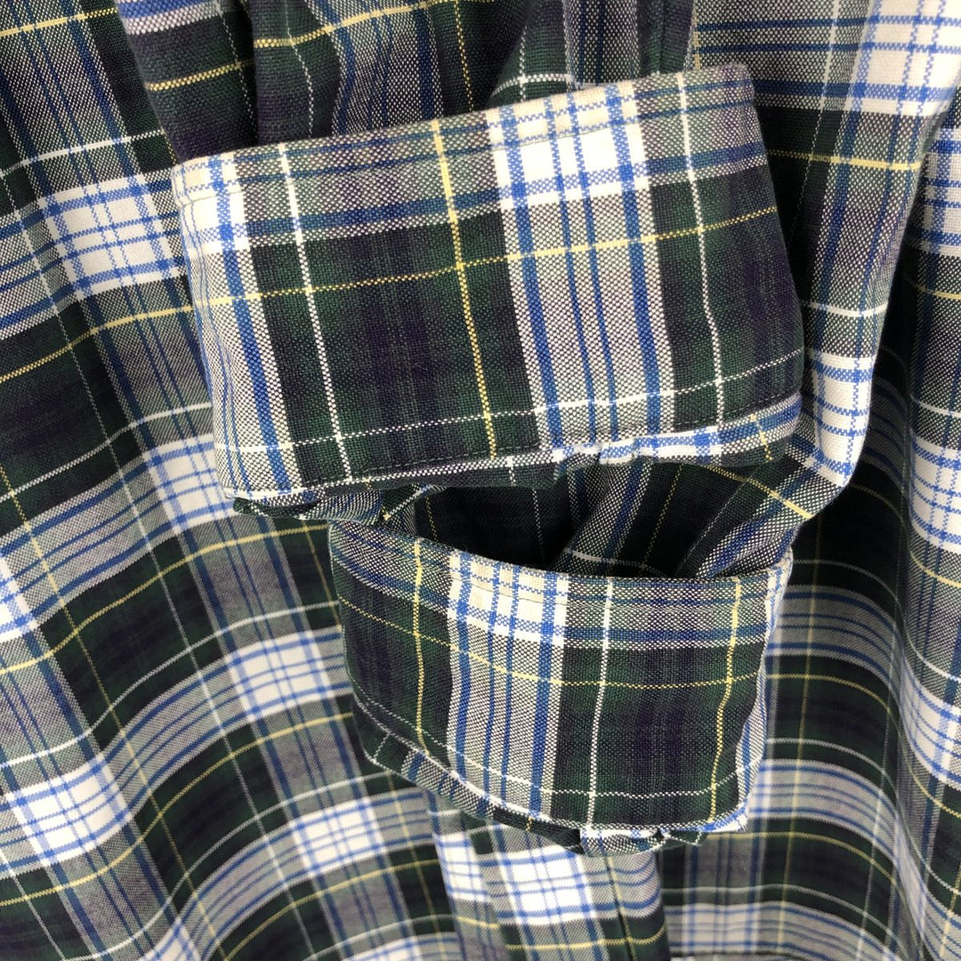 Ralph Lauren long sleeve button down check shirt, men's XL size cotton gray type Vintage Second Hand