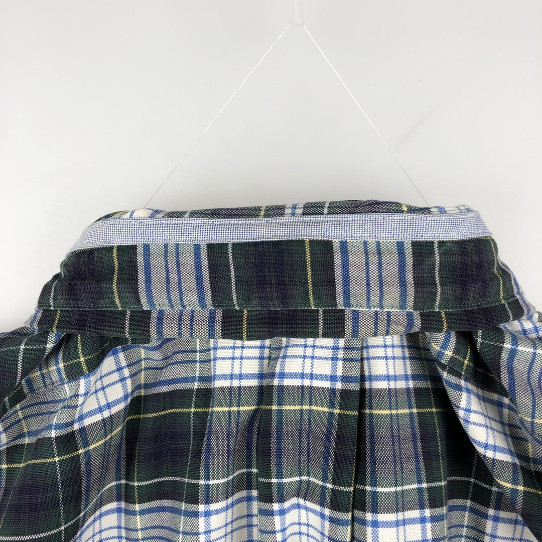 Ralph Lauren long sleeve button down check shirt, men's XL size cotton gray type Vintage Second Hand