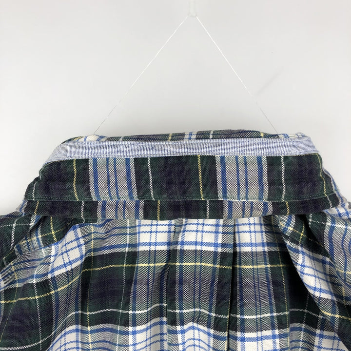 Ralph Lauren long sleeve button down check shirt, men's XL size cotton gray type Vintage Second Hand