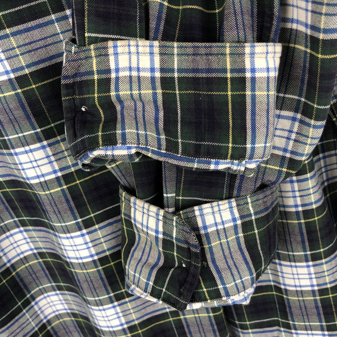 Ralph Lauren long sleeve button down check shirt, men's XL size cotton gray type Vintage Second Hand