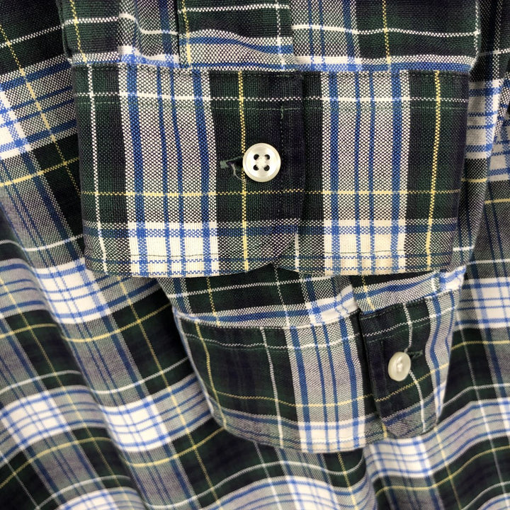 Ralph Lauren long sleeve button down check shirt, men's XL size cotton gray type Vintage Second Hand