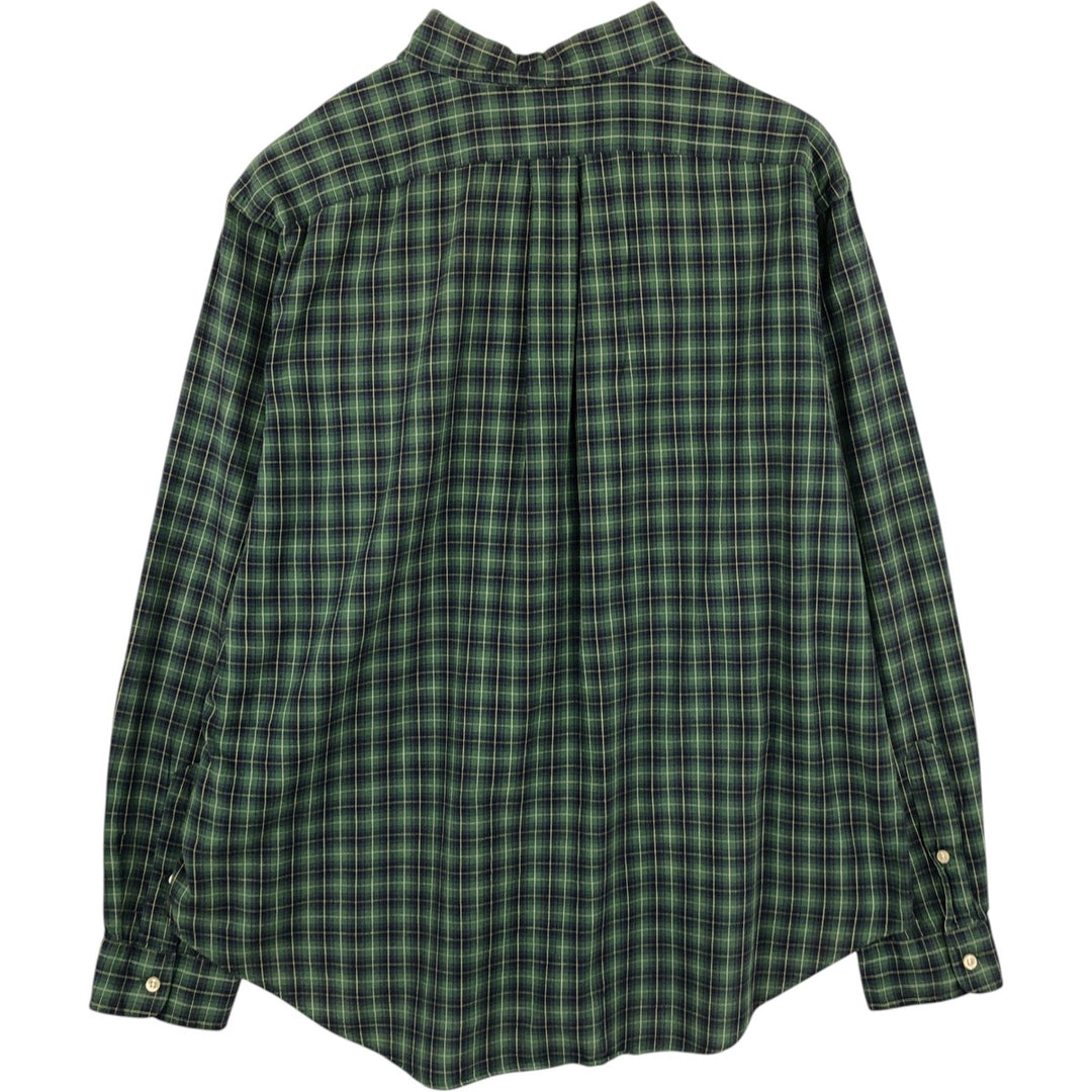 Ralph Lauren Classic Fit Long Sleeve Button Down Check Shirt Men's XL cotton Green type dark green Vintage Second Hand