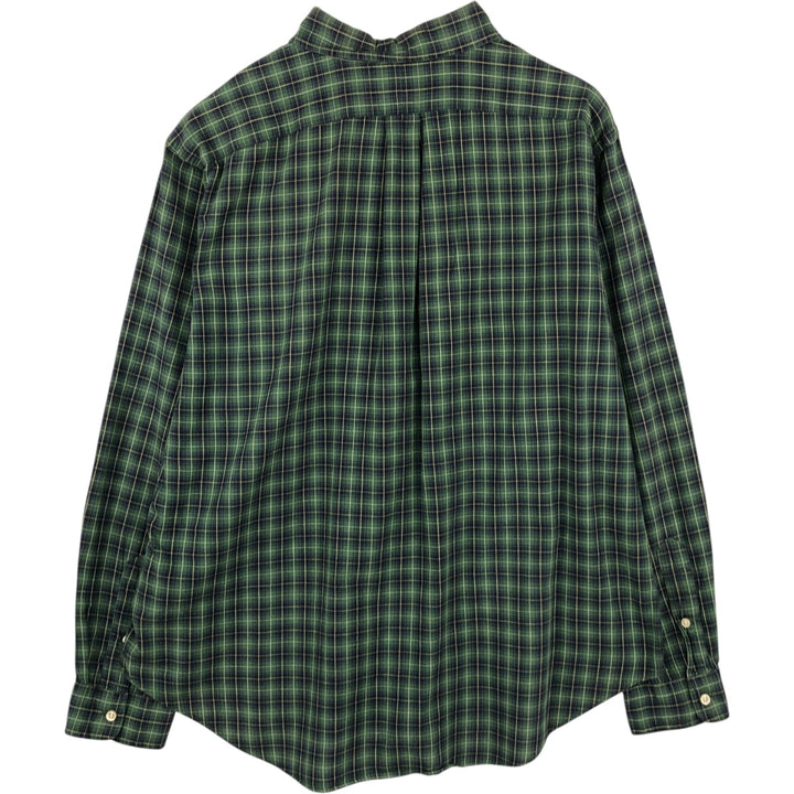 Ralph Lauren Classic Fit Long Sleeve Button Down Check Shirt Men's XL cotton Green type dark green Vintage Second Hand