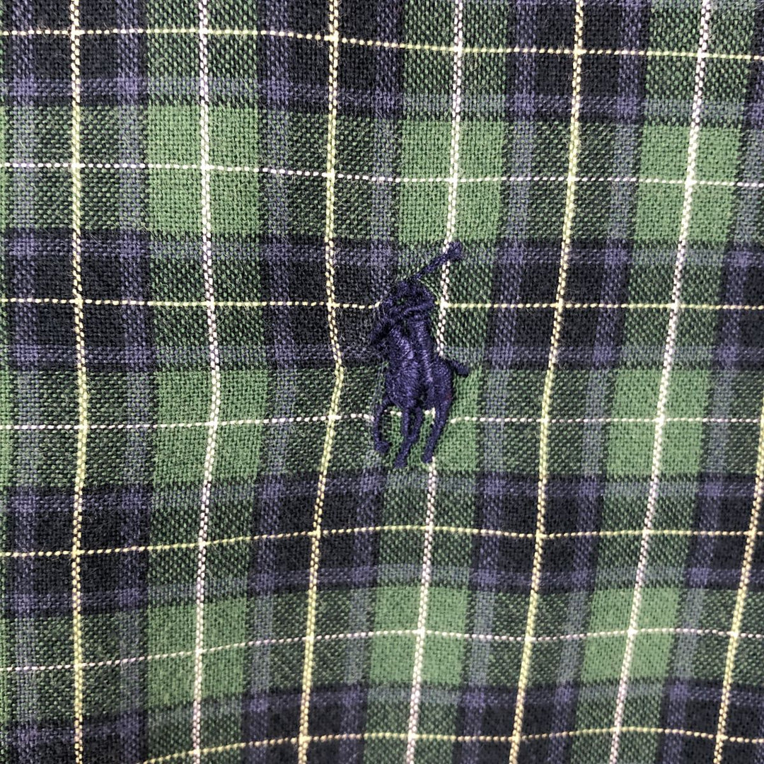 Ralph Lauren Classic Fit Long Sleeve Button Down Check Shirt Men's XL cotton Green type dark green Vintage Second Hand