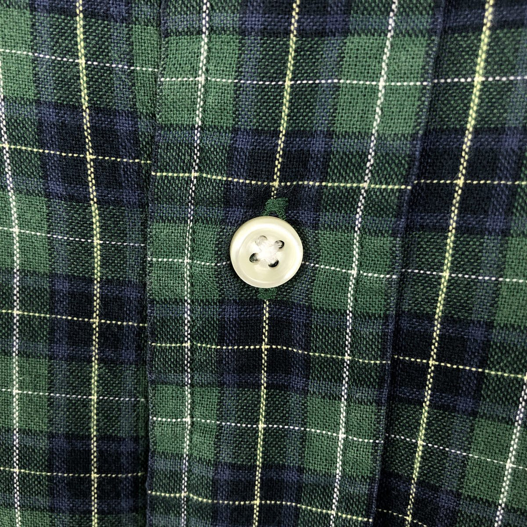 Ralph Lauren Classic Fit Long Sleeve Button Down Check Shirt Men's XL cotton Green type dark green Vintage Second Hand
