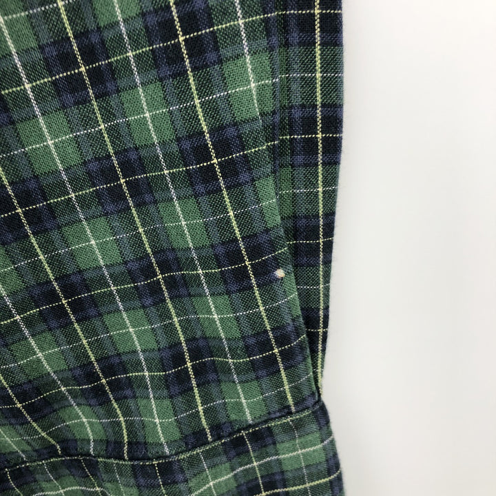 Ralph Lauren Classic Fit Long Sleeve Button Down Check Shirt Men's XL cotton Green type dark green Vintage Second Hand