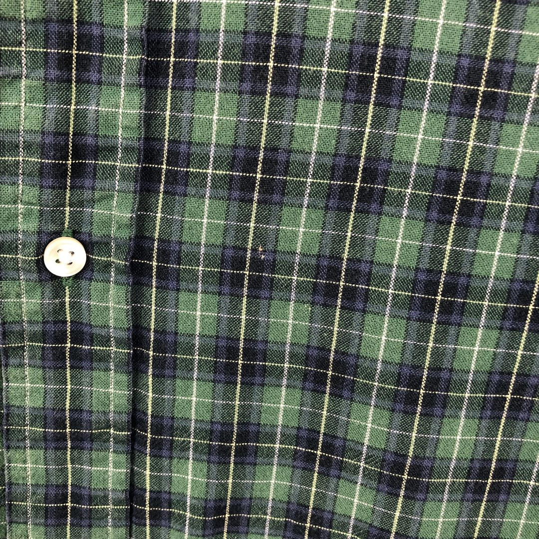 Ralph Lauren Classic Fit Long Sleeve Button Down Check Shirt Men's XL cotton Green type dark green Vintage Second Hand