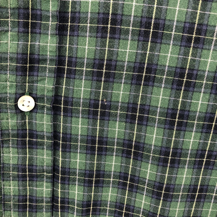 Ralph Lauren Classic Fit Long Sleeve Button Down Check Shirt Men's XL cotton Green type dark green Vintage Second Hand