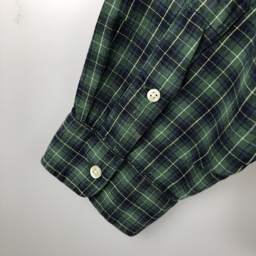 Ralph Lauren Classic Fit Long Sleeve Button Down Check Shirt Men's XL cotton Green type dark green Vintage Second Hand