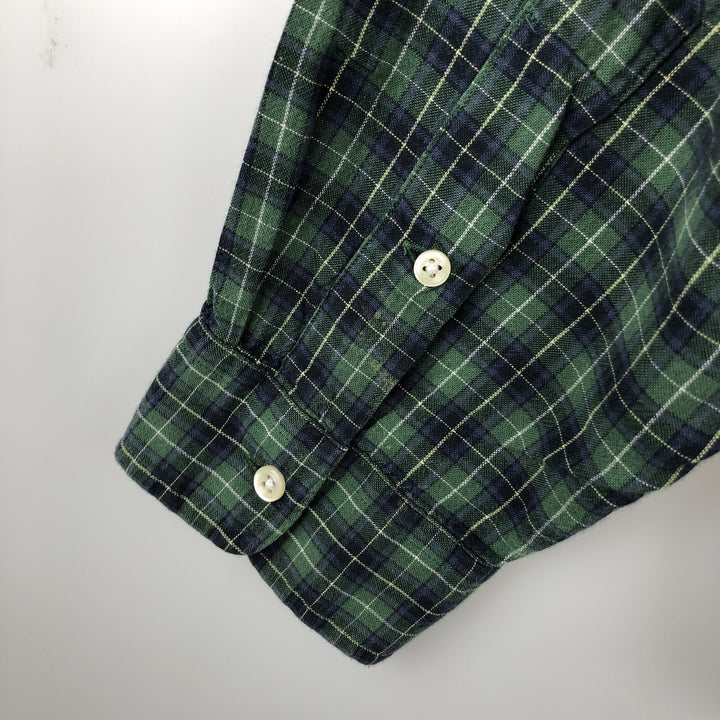 Ralph Lauren Classic Fit Long Sleeve Button Down Check Shirt Men's XL cotton Green type dark green Vintage Second Hand