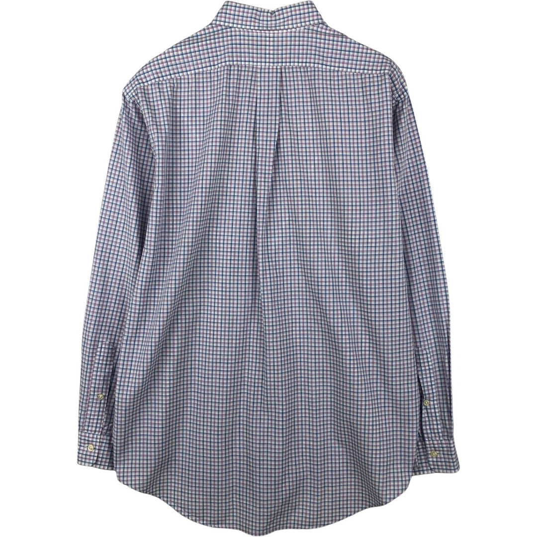 Ralph Lauren POLO by Ralph Lauren YARMOUTH Long-Sleeve Button-Down Check Shirt, Men's Size L (approx.) cotton white type Vintage Second Hand
