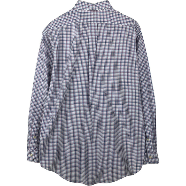 Ralph Lauren POLO by Ralph Lauren YARMOUTH Long-Sleeve Button-Down Check Shirt, Men's Size L (approx.) cotton white type Vintage Second Hand