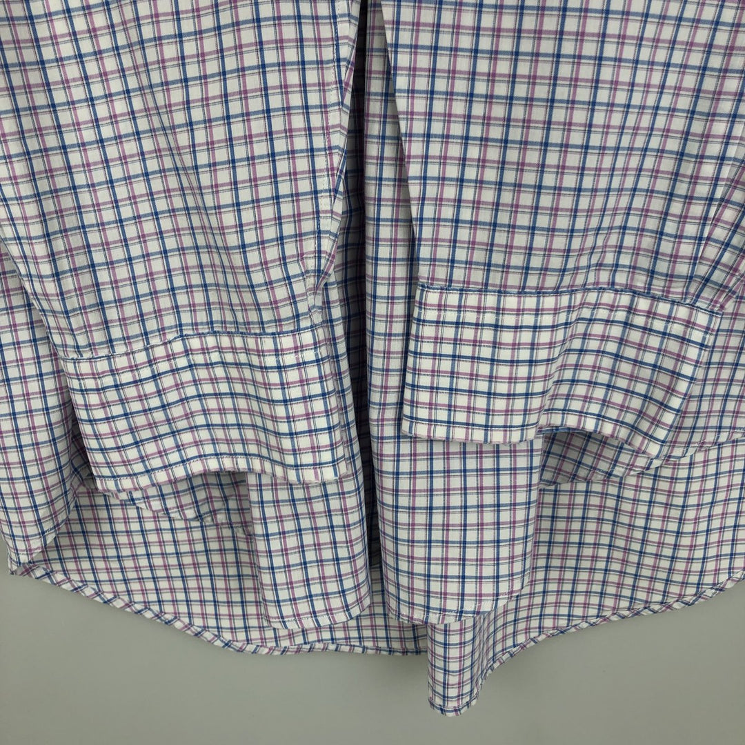 Ralph Lauren POLO by Ralph Lauren YARMOUTH Long-Sleeve Button-Down Check Shirt, Men's Size L (approx.) cotton white type Vintage Second Hand