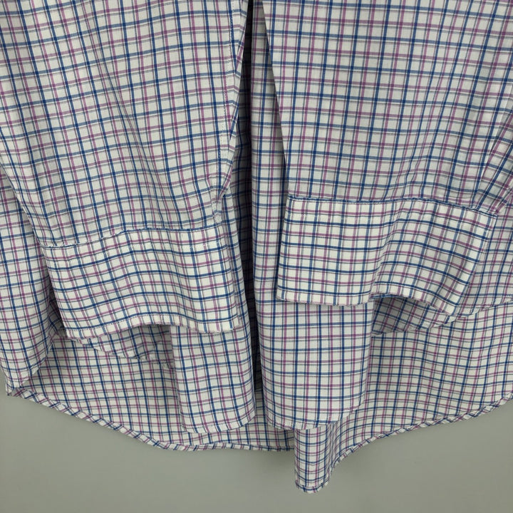 Ralph Lauren POLO by Ralph Lauren YARMOUTH Long-Sleeve Button-Down Check Shirt, Men's Size L (approx.) cotton white type Vintage Second Hand